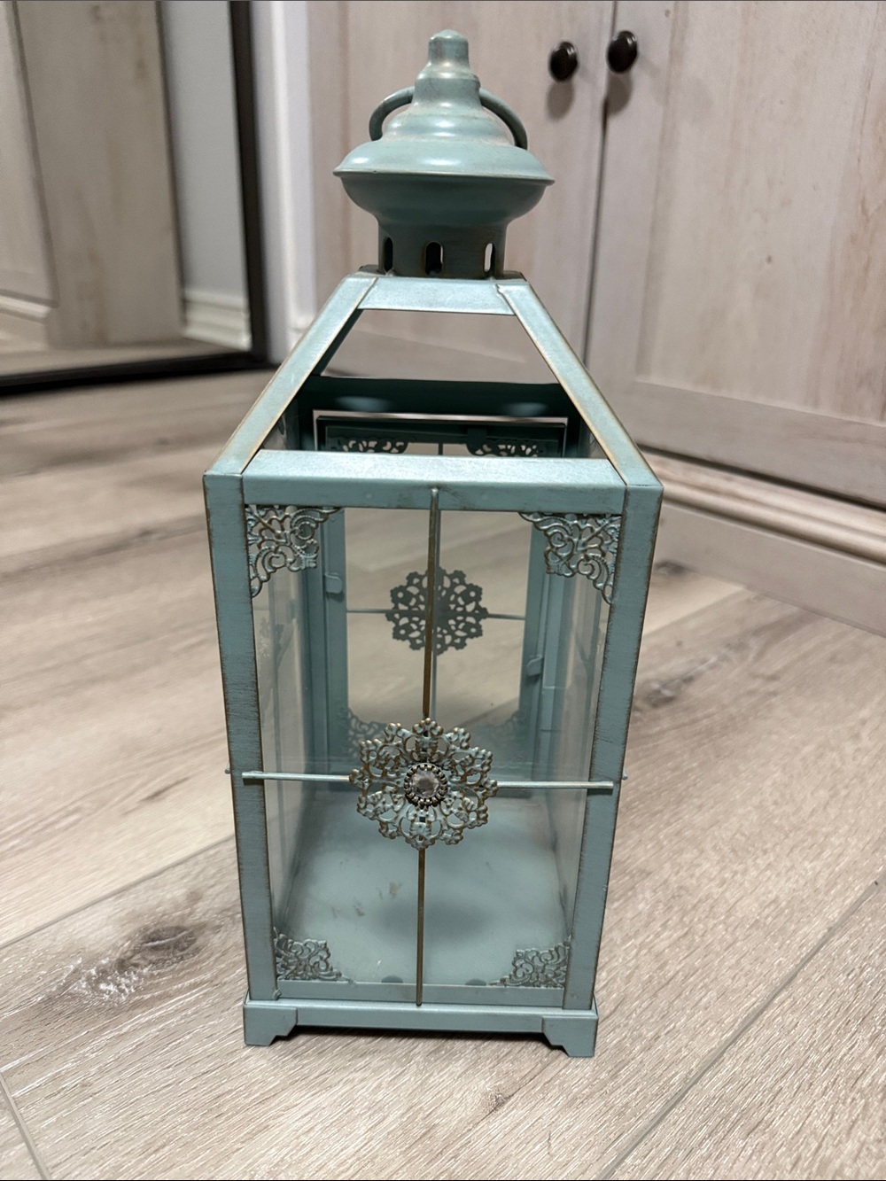 Pier 1 Aqua Metal Lantern